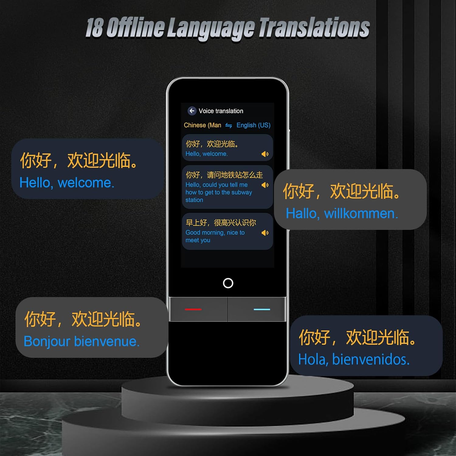 Portable Language Translator Device, 139 Languages Two-Way Instant Translation V324