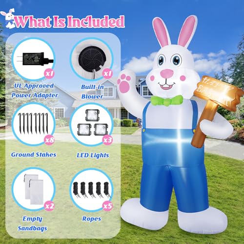 B&D 12FT Giant Christmas Inflatables Snowman Outdoor Decorations with Rotating LED Lights B36000