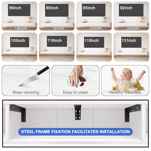 240CM Floating TV Stand Wall Mounted Media Console with Storage M6018