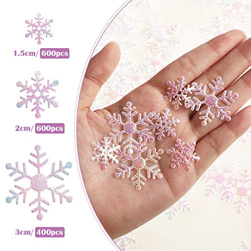 1600 Pieces 3 Size Snowflake Glitter Confetti for Christmas Party Table Decor P404201