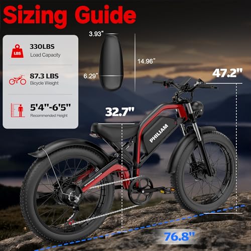 Electric Bike for Adults 3000W Dual Motor 52V 23AH 26" Fat Tire Full Suspension P909