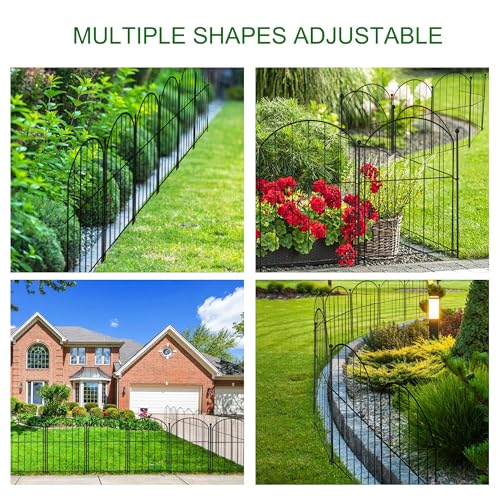 Arched Rustproof Metal Garden Fence Border 10 Panels E698