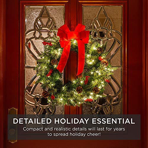 Best Choice Products 30in Pre-Lit Battery Powered Christmas Wreath with 100 Lights P68958