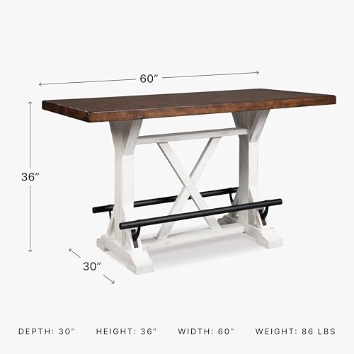 Signature Design by Ashley Valebeck Rustic Farmhouse 36" Counter Height Dining Table Y946