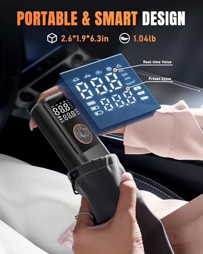 Portable Tire Inflator Air Compressor 150PSI Cordless with Pressure Gauge N1040