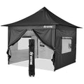 OUTFINE Heavy Duty Canopy 10x10 Pop Up Commercial Canopy Tent with 3 Side Walls Instant Shade, Bonus Upgrade Roller Bag, 4 Weight Bags, Stakes and Ropes (White, 10 * 10FT)