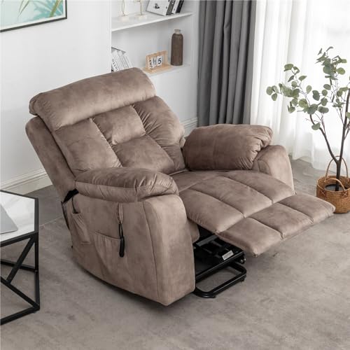 Lift Chair Recliner with Massage and Heat, Heavy Duty for Seniors, Brown V12888