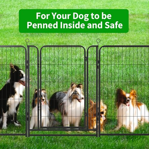 Dog Playpen Outdoor Extra Wide 12 Panels Heavy Duty 40" Height with Doors Portable G77703
