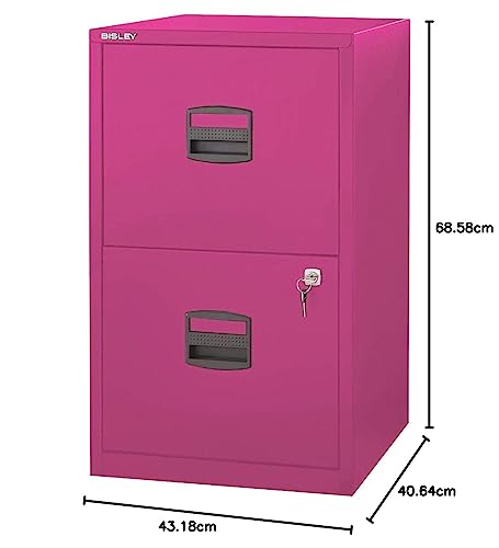 Bisley Two Drawer Steel Filing Cabinet, Steel Blue F1846