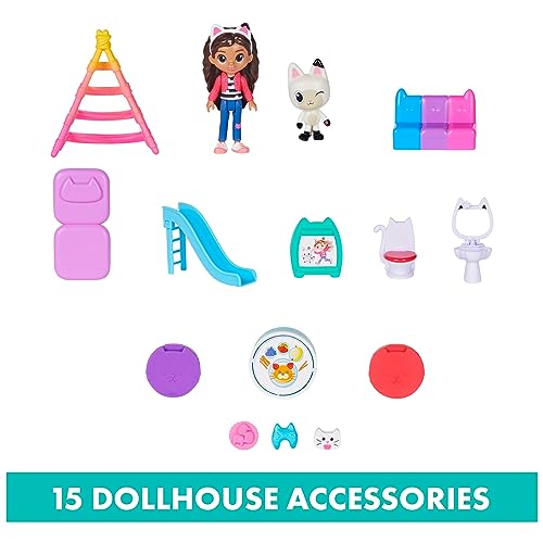 Gabby’s Dollhouse Purrfect Dollhouse with 15 Pieces, Kids Toys for Ages 3 and up Y434538