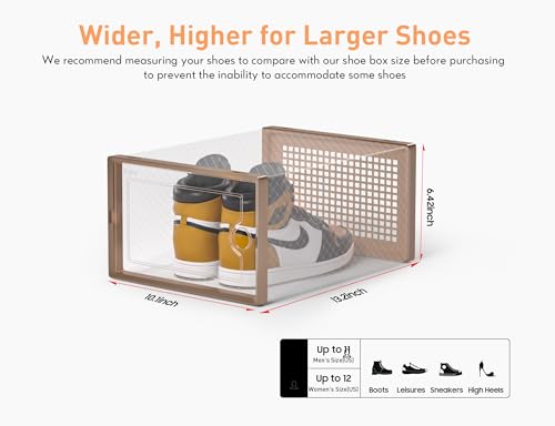 Kuject X-Large Clear Plastic Stackable Shoe Storage Boxes, 12 Pack, Blue Y142131