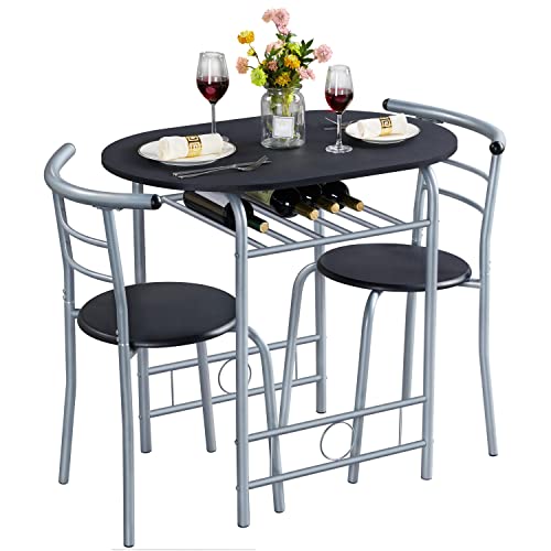 Yaheetech 3-Piece Dining Table Set with 2 Chairs, White X5971