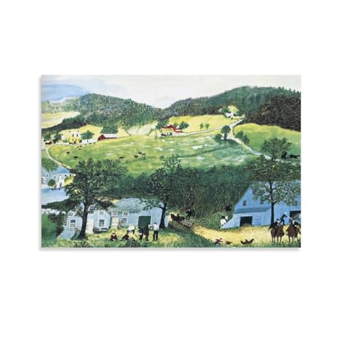 Artist Grandma Moses Neo-Classical Art Primitivism Poster Decorative Painting Canvas Wall Art Posters For Room Aesthetic And Decor 2 Canvas Painting Wall Art Poster for Bedroom Living Room Decor 24x36