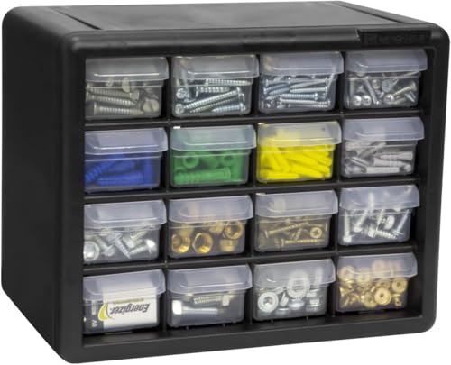 Akro-Mils 24-Drawer Plastic Storage Cabinet, Black B1232