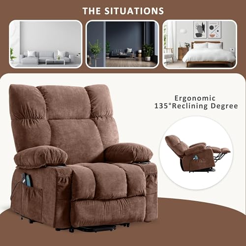 Power Lift Recliner Chair for Elderly with Massage and USB Charge Port, Grey I257243