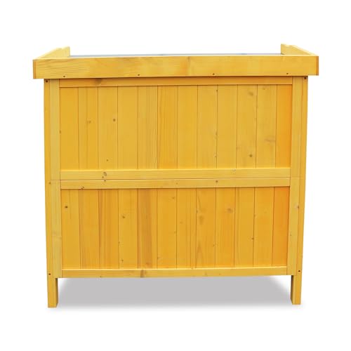Outdoor Storage Cabinet with Potting Bench & Metal Tabletop V66120