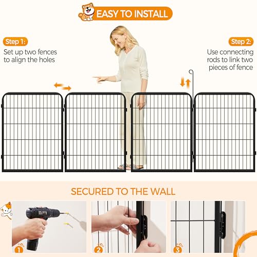 Yaheetech Dog Playpen Outdoor 40 Inch 8 Panels Metal Pet Fence I4784