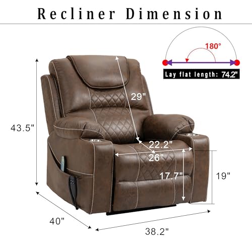 Power Lift Chair Recliner with Massage and Heat for Adults, Dual Motor H2507