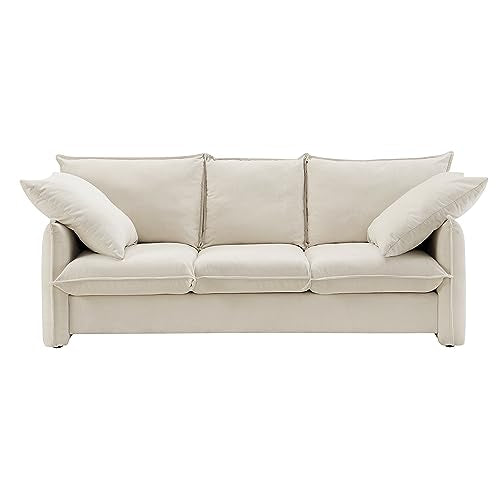 Velvet Loveseat Bed 3-in-1 Convertible Sleeper Sofa with Storage and Pillows N972