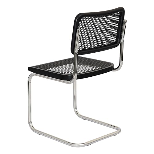Marcel Breuer Cesca Cane Cantilever Side Chair Chrome Steel Frame Walnut Wood J99405