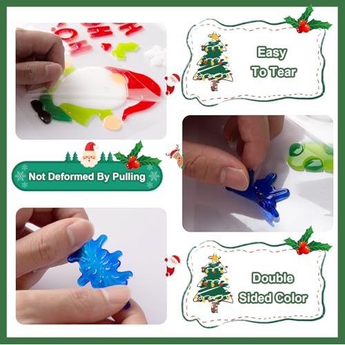 Christmas Window Clings Gel Snowflake Snowman 6-Piece Set F295752