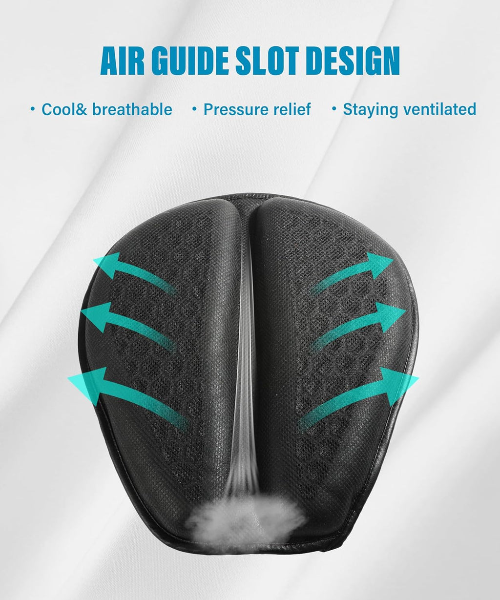Universal Motorcycle Gel Seat Cushion with 3D Honeycomb Breathable Cover J67620