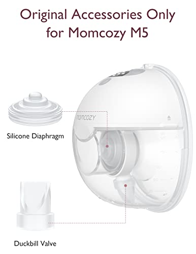 Momcozy M5 Hands-Free Wearable Breast Pump, Double-Sealed Flange, 3 Modes & 9 Suction Levels, 24mm, 2-Pack Quill Gray Z371714