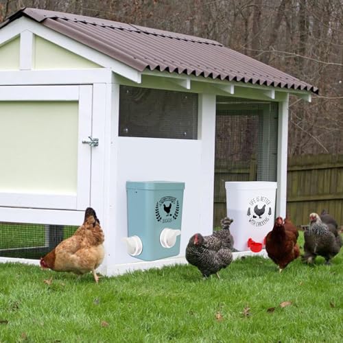 Hanging Chicken Feeder and Waterer Set 3 Gallon T8521