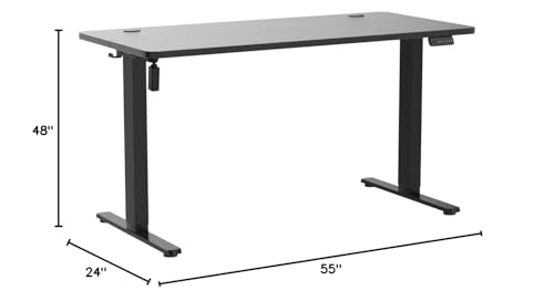 Adjustable Height Electric Standing Desk 55x24 Inch Black W5266
