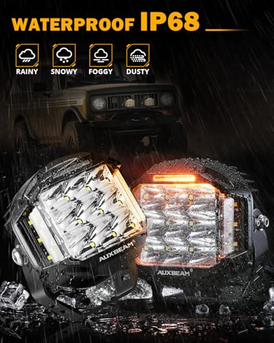 Auxbeam V-MAX Series 72W LED Pod Driving Lights with Amber DRL M188641