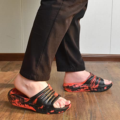KuaiLu Men's Recovery Sandals Orthotic Cushion Open Toe Sport Slides D332788