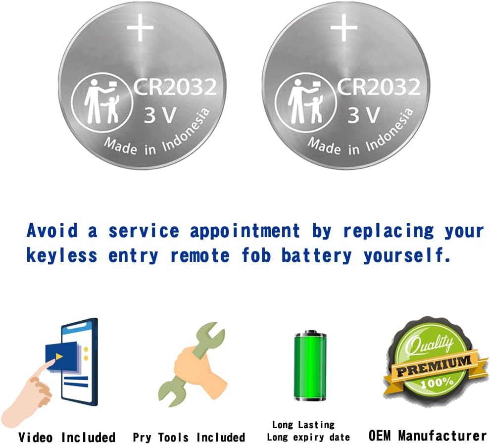 2Pack CR2032 Remote Key Fob Battery for Kia 2018-2022 Models L437