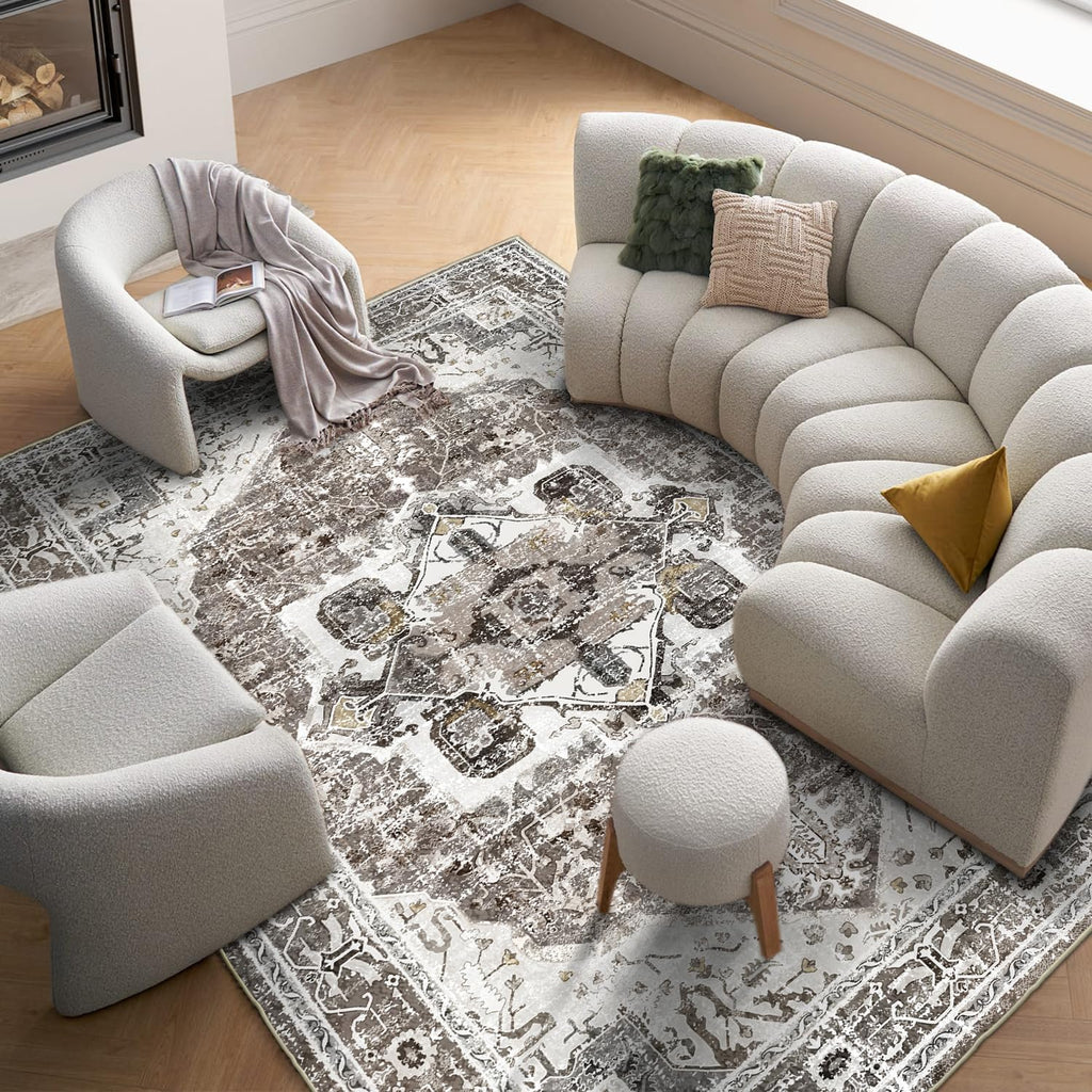 5x7 Machine Washable Non-Slip Area Rug for Living Room N501572