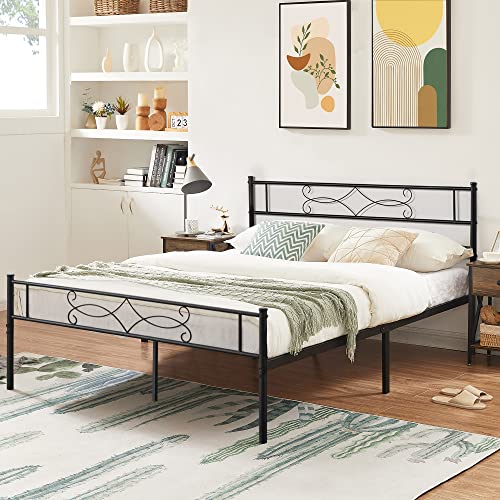 VECELO Full Size Metal Platform Bed Frame with Headboard Y375294