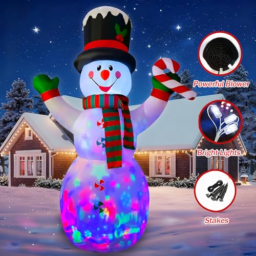 SEASONBLOW 10 Ft Inflatable Christmas Snowman with Candy Decoration H73484