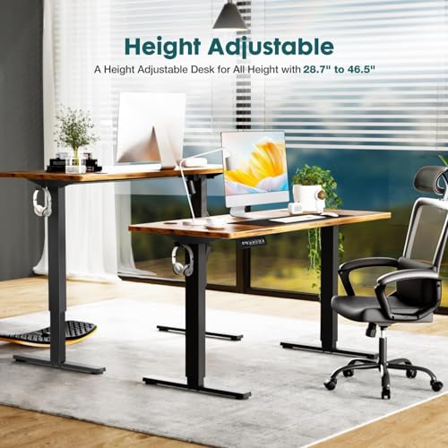 Adjustable Height Electric Standing Desk 55x24 Inch Black W5266