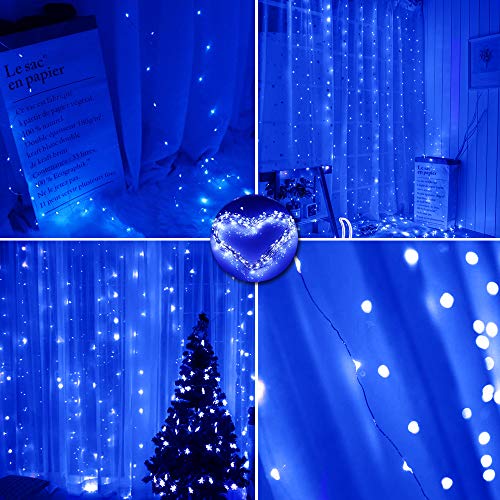 300 LED Curtain Christmas String Lights with Remote Control USB Power for Bedroom Home Decor K9828