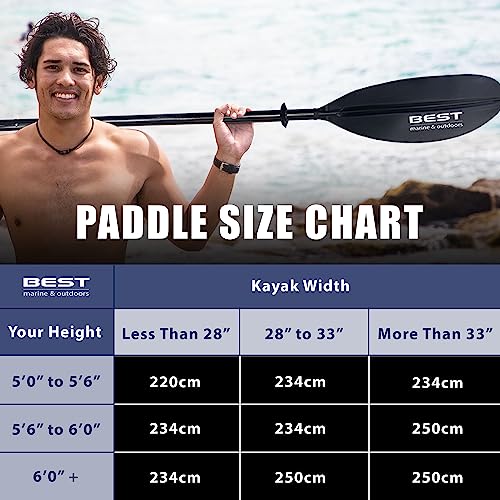 Carbon Fiber Kayak Paddle for Adults, 220cm H326