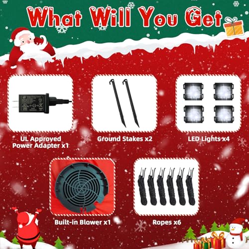 B&D 12FT Giant Christmas Inflatables Snowman Outdoor Decorations with Rotating LED Lights B36000