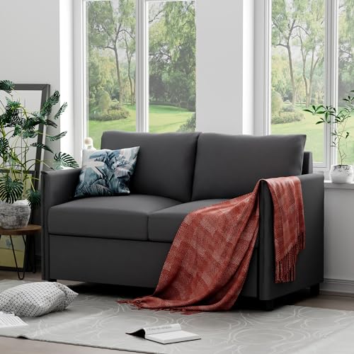 Loveseat Sofa, 52” Small Couch for Living Room, Tool-Free Setup Sofas, 2 Seater Love Seats Couch for Bedroom, Home Office, Small Space, Beige