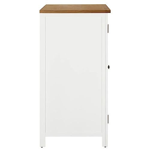 Solid Oak Wood Wardrobe with Hanging Rod and Drawers U576199