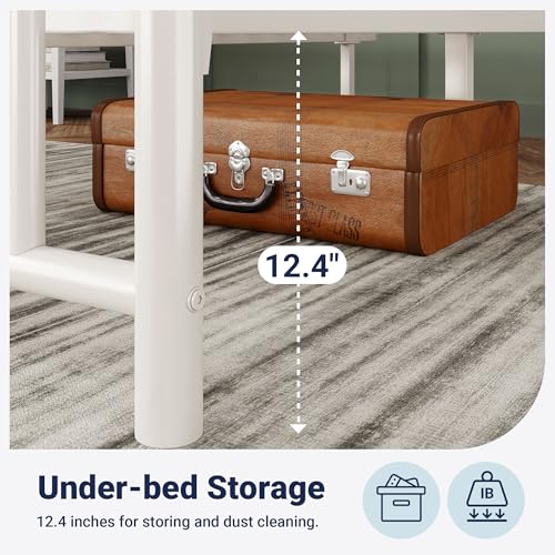Allewie 14 Inch Full Size Metal Platform Bed Frame with Victorian Headboard, Black E84939