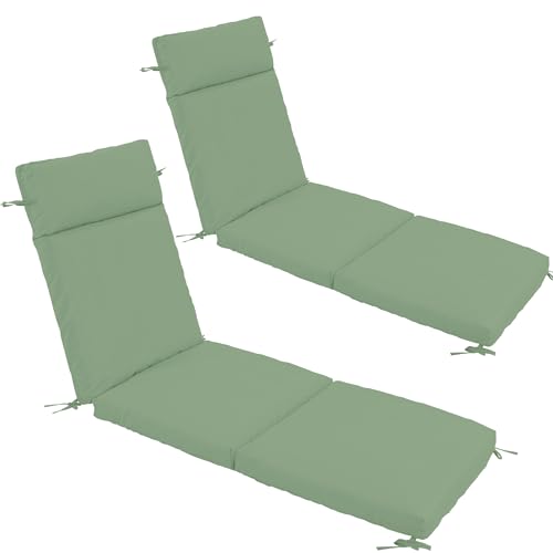 Chaise Lounge Cushion 72x21x3 Inch Set of 2 Outdoor Patio Cream B783089