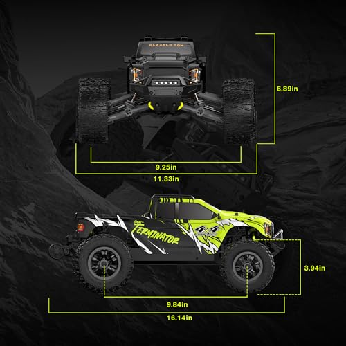 RIAARIO 1/10 Brushless RC Monster Truck, 4WD, 50+ MPH, Black J3143
