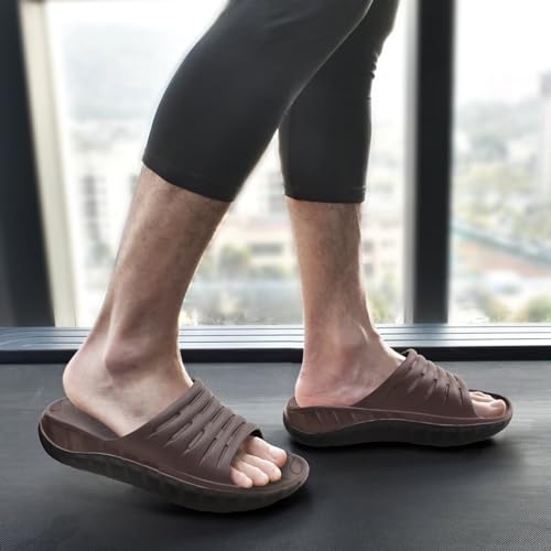 KuaiLu Men's Recovery Sandals Orthotic Cushion Open Toe Sport Slides D332788