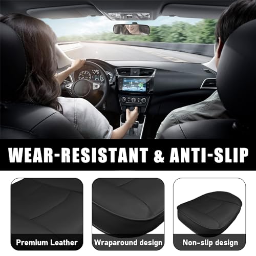 Car Seat Bottom Cover PU Leather Anti-Slip Protector for Car SUV (Beige) A16843