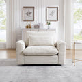 SLEERWAY Oversized Accent Chair for Living Room, 51" Comfy Corduroy Sofa with Lumbar Pillow, Modern Oversized Single Sofa Chair and A Half with Wide Armrest for Living Room, Apartment, Office, Brown