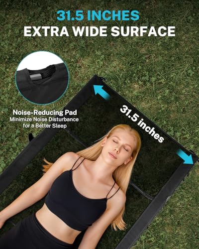 Gonex Extra Wide Camping Cot with Breathable Mesh, Supports 350lbs H8062