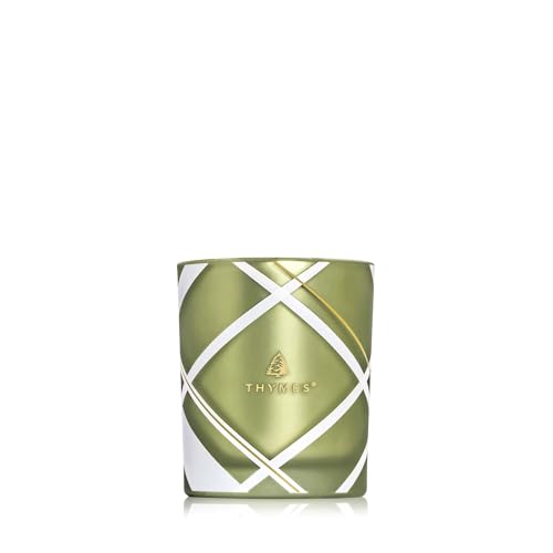 Thymes Frasier Fir Candle – Frosted Plaid Jar – Scented Holiday Candle (6.5 oz) D710