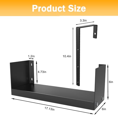 Office Cubicle Shelf - 17" Storage Organizer Bookshelf with Hooks I337715